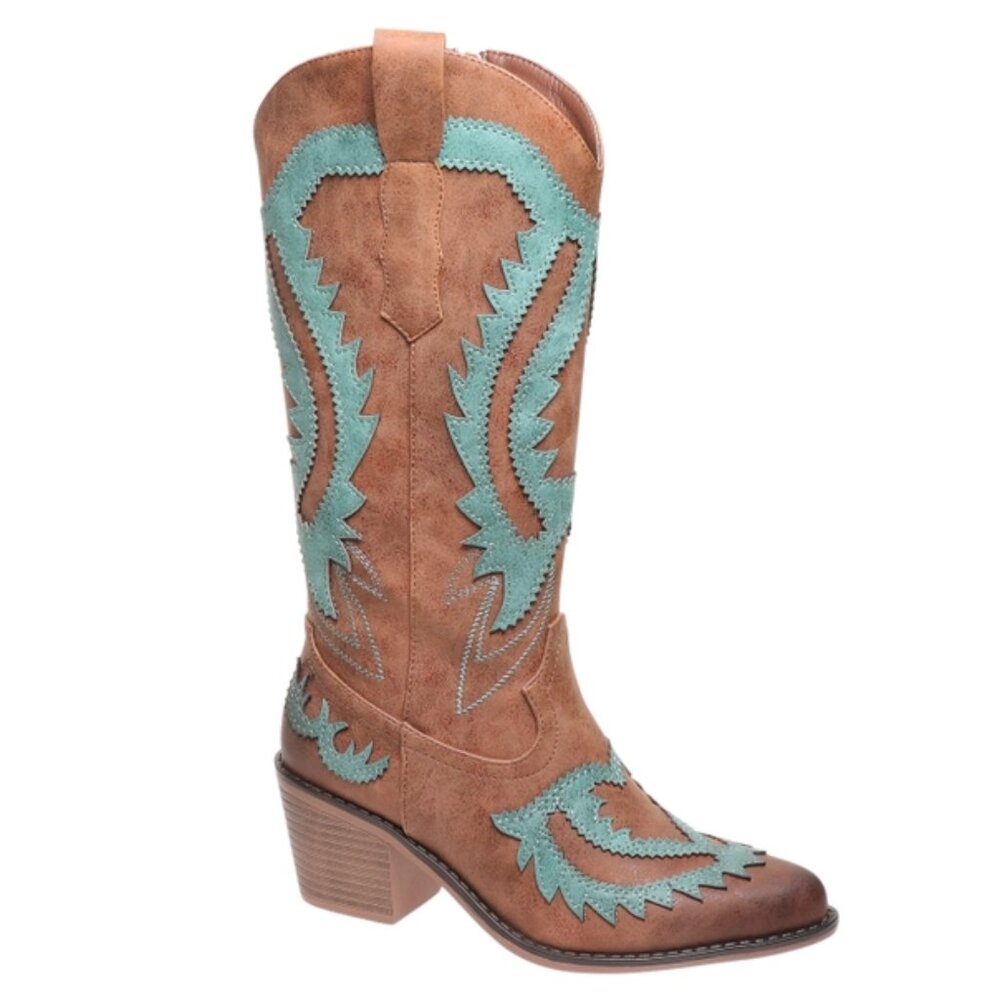 Cowboy Boots - Brown and Turquoise